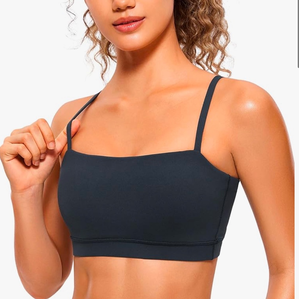 Seamless Square-Neck Bralette - Black